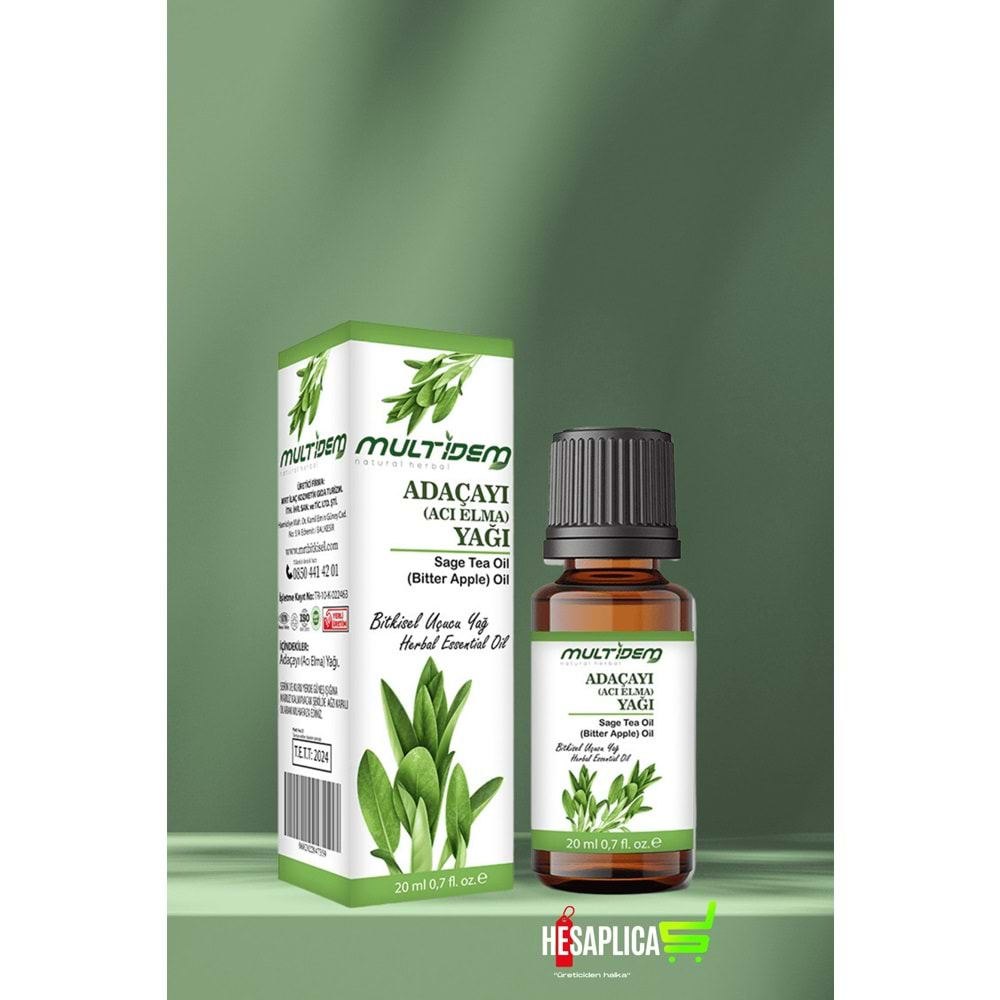 Adaçayı Yağı(Acı Elma) Uçucu Bitkisel Yağı 20 ml